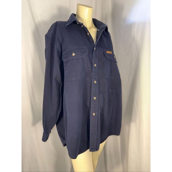 Vintage Carhartt Heavyweight Denim Work Shirt – Men’s Large (100% Cotton, USA Ma - Picture 2 of 16